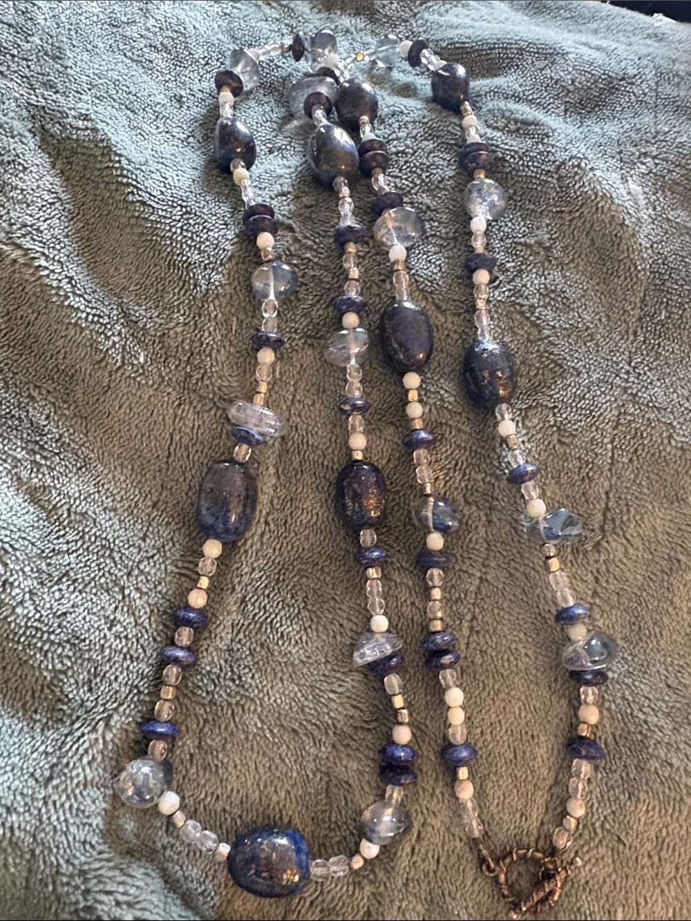Handcrafted Blue Beaded Women's Necklace - Elegant Lapis-Tone Design